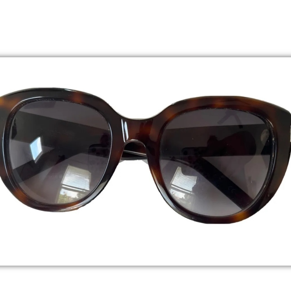 SAINT LAURENT Women's Brown Tortoise Shell Oversize Sunglasses - Picture 11 of 11